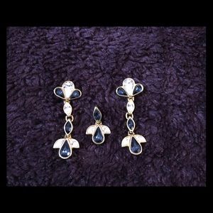 Vintage Cabochon Sapphire & Crystal Set